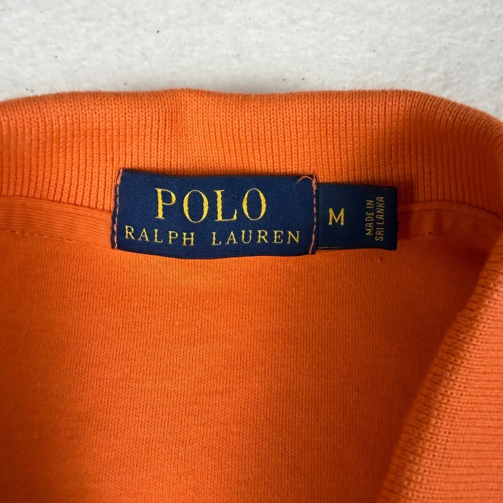 Polo Ralph Lauren Mens Orange Short Sleeve Pony Logo Polo Shirt Size M‎ RN41381